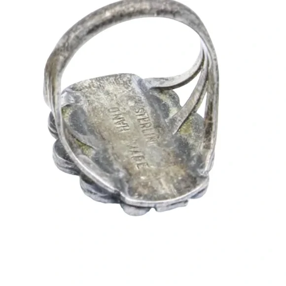 Vintage 1950s Navajo Native American Turquois fancy Ring Handmade Southwestern - Picture 2 of 6